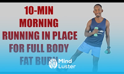 10 Minute Morning Running In Place Workout for Full Body Fat Burn 2kg Dumbbells