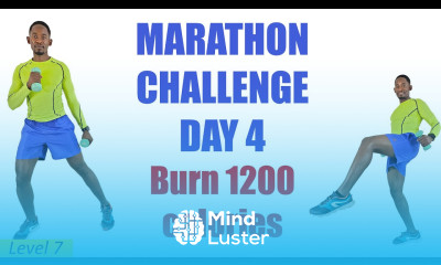 MARATHON CHALLENGE DAY 4 Walking and Running In Place Burn 1200 Calories