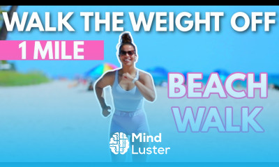 1 Mile Fat Burning Walk on the Beach in 15 minutes beginner workout growwithjo