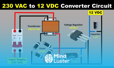 AC to DC Converter Circuit Diagram with voltage regulator for 12v Battery Charger TheElectricalGuy