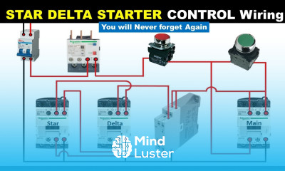 Star Delta Starter Control wiring Explained by Pictorial Circuit Diagram TheElectricalGuy