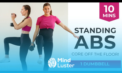 10 Minute Standing Abs Workout with 1 Dumbbell No Crunches No Planks
