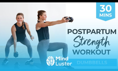 30 Minute Full Body STRENGTH Postpartum Workout Dumbbells DR Safe Abs and Core