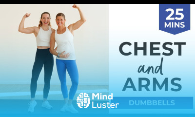 25 Minute Chest Arms Workout At Home Upper Body with Dumbbells