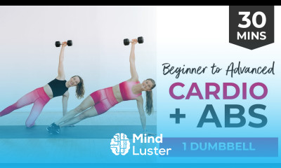 30 Minute Cardio Abs Workout HIIT ABS with Modifications for Beginners 1 Dumbbell