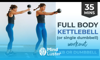 35 Minute Full Body KETTLEBELL WORKOUT or Single Dumbbell Workout No Jumping