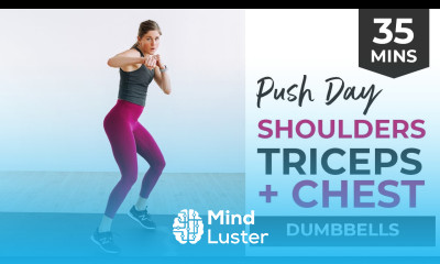 35 Minute PUSH DAY WORKOUT Chest Shoulders Triceps Cardio Dumbbells