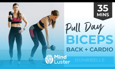 35 Minute Upper Body PULL WORKOUT At Home Back Biceps Cardio