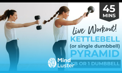 45 Minute KETTLEBELL WORKOUT or Single Dumbbell Workout Full Body Pyramid No Jumping