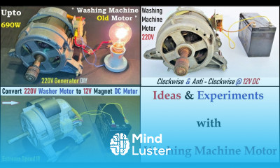 220V Washing Machine Universal Motor 14000 RPM FULL DC Motor Generator Experiment COMPILATION