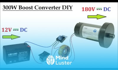 12V UPS Battery to 180V DC Converter for DC Motor upto 300W DC to DC Voltage Boost Circuit