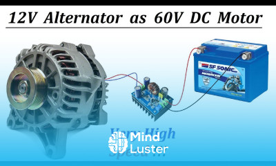 Woohooo Run 12v Car Alternator at 60 Volts as High Speed DC Motor DIY