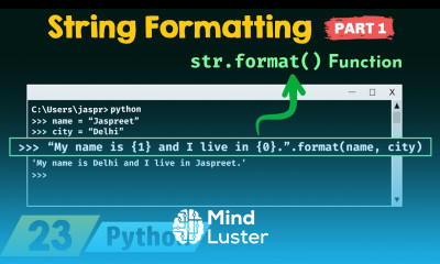String Formatting in Python Part 1