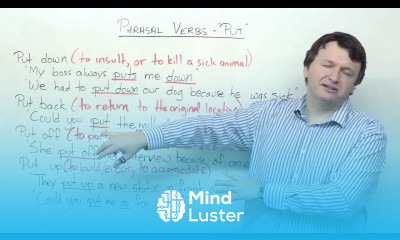 Put in Phrasal Verbs put down put back put off put up