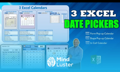 How To Add 3 Different Date Picker Calendars in Microsoft Excel Free Download