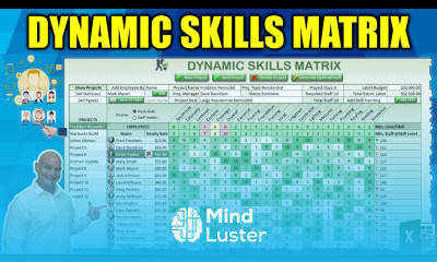 How To Create A Dynamic Employee Skills Matrix With Projects In Excel Masterclass Free Download