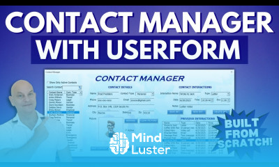 How To Create A Userform Based Contact Manager In Excel From Start To Finish