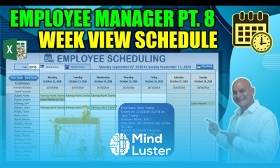 Create This Excel Single Click Week View Scheduler Today Employee Manager Part 8