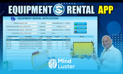 Learn How To Create This Excel Equipment Rental Application From Scratch Free Download