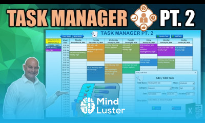 Learn How To Create The Drag Drop Task Scheduler In Excel While I Build It From Scratch Part 2