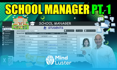 How To Create Horizontal Tabs Add Students A Menu With Icons In Excel School Manager Pt 1