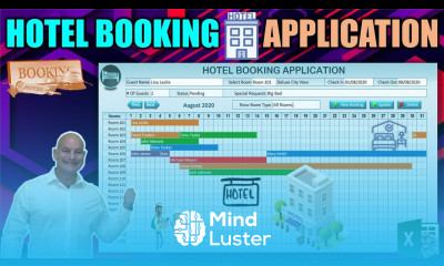 Create This Hotel Booking Application With Drag Drop Gantt Chart in Excel Today Free Download