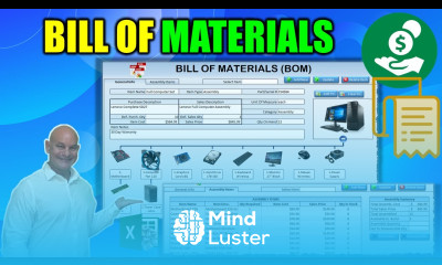 How To Create An Inventory Assembly Bill Of Materials BOM Application In Excel Free Download