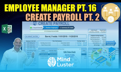 Review Employee s Pay and Edit Time Clock Data with Part 2 of Excel Payroll Employee Mgr Pt 16