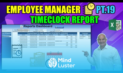 How To Create A Dynamic Timeclock Report in Excel Today Employee Manager Pt 19