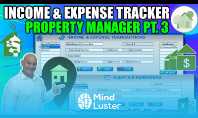 Build Your Own Income Expense Tracking System Along With Alerts in Excel Property Manager Pt 3