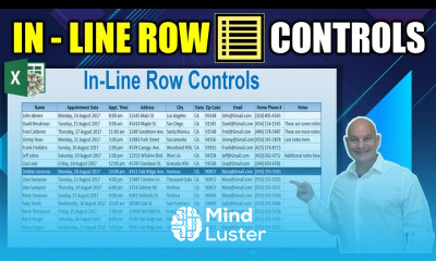 How To Add In Line Row Controls In an Excel table