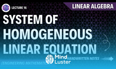 Lec 16 System of Homogeneous Linear Equation Linear Algebra