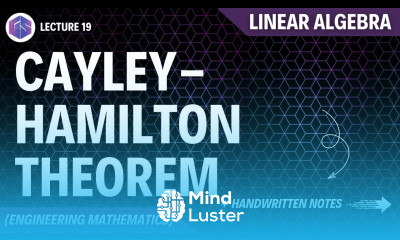 Lec 19 Cayley Hamilton Theorem Linear Algebra