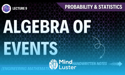 Lec 9 Algebra of Events Probability and Statistics