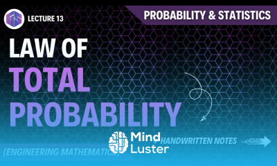 Lec 13 Law of Total Probability Probability and Statistics