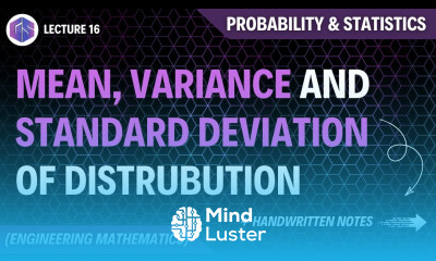 Lec 16 Mean Variance and Standard Deviation of Distribution Probability and Statistics
