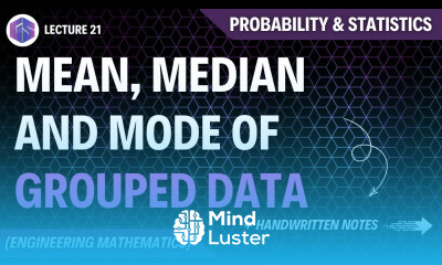 Lec 21 Mean Median And Mode of Grouped Data Probability and Statistics
