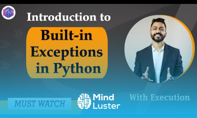 Lec 29 Built in Exceptions in Python Python  for Beginners