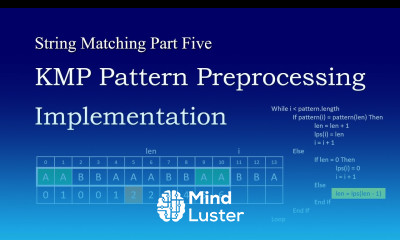 String Matching 5 KMP Pattern Preprocessing Implementation