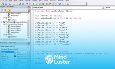 How to Make a Hangman Game with VBA Part 3 – Selecting a Word to Guess