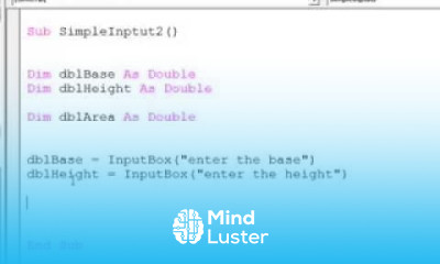 Learn 11 Introduction to Programming with VBA Simple Input With The ...