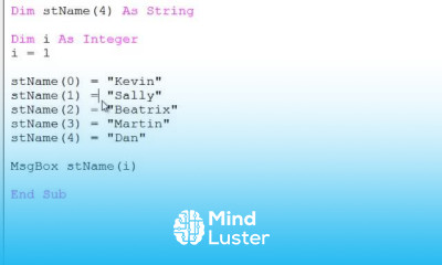 22 Introduction to Programming with VBA Array Variables