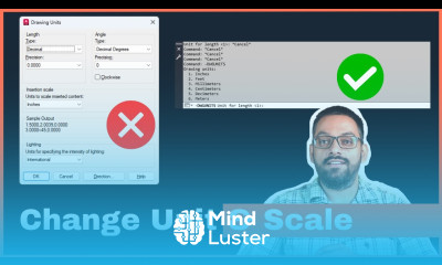 How to change unit in AutoCAD drawing including correcting scale