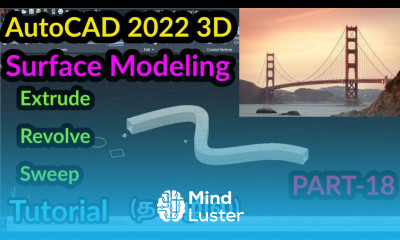 AutoCAD 2022 3D surface Modeling Extrude Revolve sweep PART 18 AutoCAD 3D tutorial in Tamil