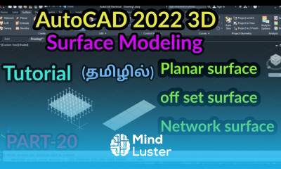 AutoCAD 2022 3D surface modeling planar offset network PART 20 AutoCAD 3D tutorial in Tamil