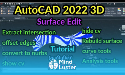 AutoCAD 2022 3D surface Edit cv curve analysis rebuild offset edge convert to nurbs PART 22