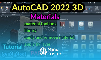 AutoCAD 2022 3D materials PART 25 AutoCAD 3D tutorial in Tamil