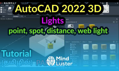 AutoCAD 2022 3D Lights PART 26 AutoCAD 3D tutorial in Tamil