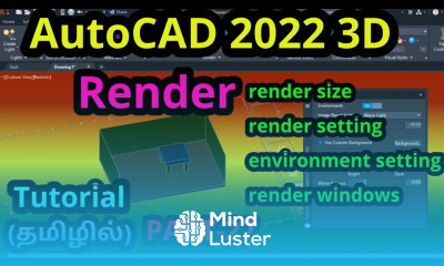 AutoCAD 2022 3D Render PART 27 AutoCAD 3D tutorial in Tamil