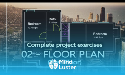 Autocad Exercise to Draw a Floor Plan first floor